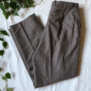 High Waisted Wool Houndstooth Trousers